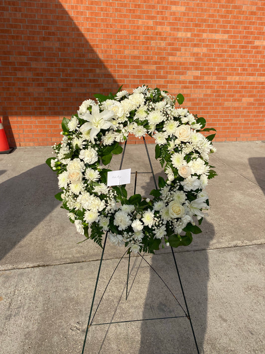 Standing White Wreath